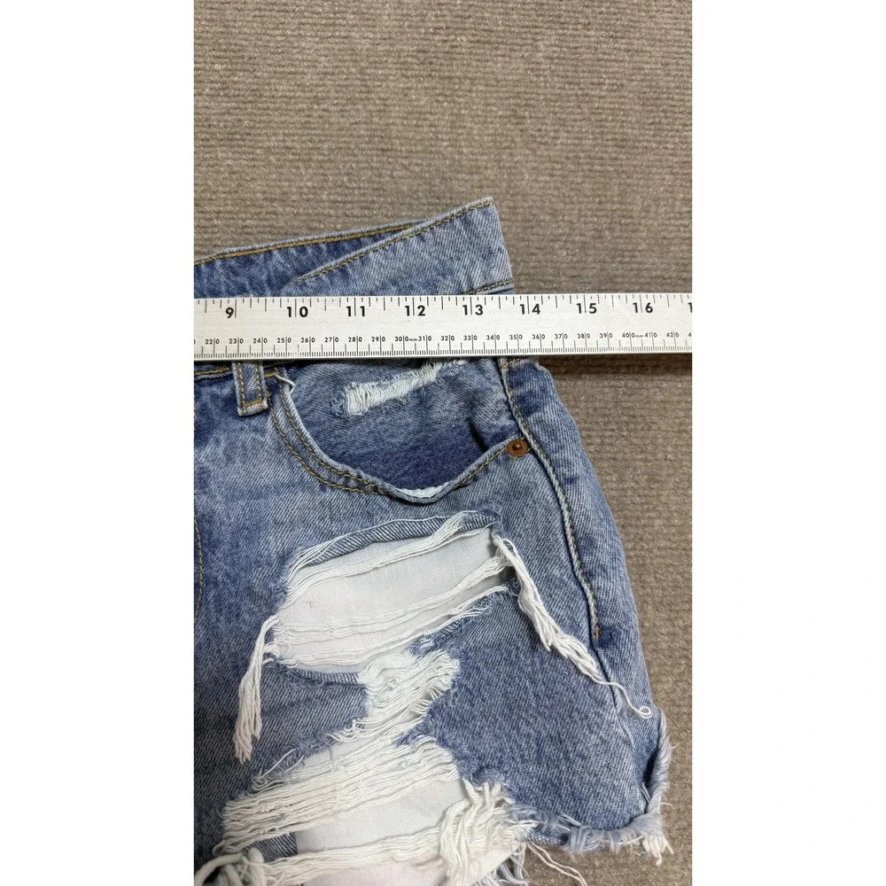 Cello Shorts Womens XS 26‎ Blue Distressed Denim Cutoff Frayed Hem 2 Inseam